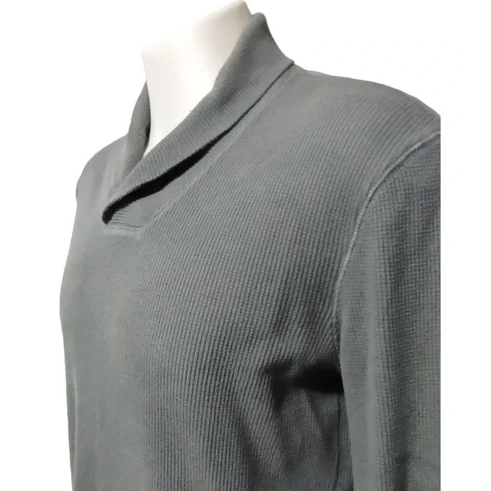 Banana Republic Sweater Men's Size Medium Gray Mock Neck Turn Down Long Sleeve